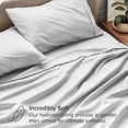 thumbnail image 3 of Queen Size 500-Thread-Count 4-PCs Bed Sheet Set, 100% Pure Egyptian Cotton Sheets, Fits Mattress Upto 6-9" Deep Pocket, Solid Pattern, Silver Grey, 3 of 6