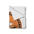 thumbnail image 2 of Odyssey Soft Flannel Fleece Throw Blanket, Layout of a Greek Ship on Waves with Dolphins in Round Frame, Cozy Plush for Indoor and Outdoor Use, 60" x 80", Orange Charcoal Grey, by Ambesonne, 2 of 6