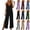Black, variant on Women Jumpsuits Dressy,Women's V-Neck Jumpsuit with Adjustable Straps Side Slits and Pockets Purple S