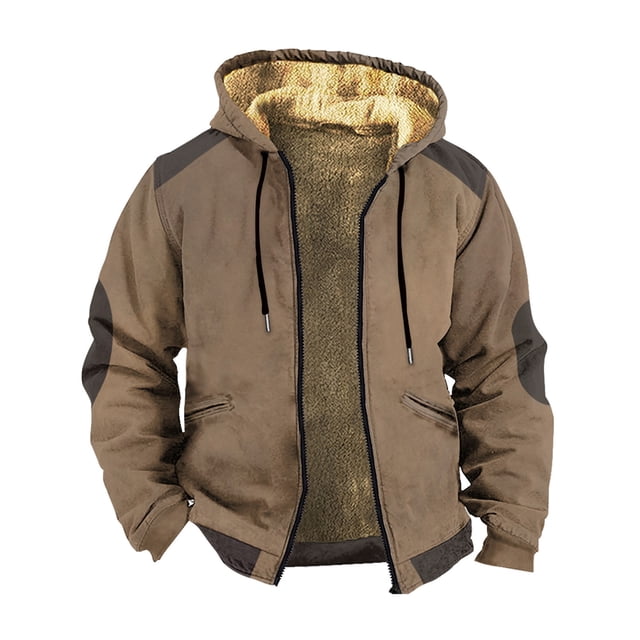 Veste à Capuche Doublée Chaude pour Homme avec Isolation Rembourrée pour Temps Froid, Confort et Style