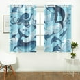 thumbnail image 2 of MKHERT Underwater Marine Animals Window Curtains Kitchen Curtain Room Bedroom Drapes Curtains 26x39 inch, 2 Piece, 2 of 3