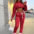 thumbnail image 2 of EDFBUYKRS Female Long Sleeve Hoodie Women's Fashion Hoodie and Sweatsuit Set for Yoga Sports Casual Wear Comfortable Solid Color Tracksuit Athletic Outfit with Hooded Sweatshirt S, 2 of 5