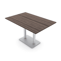 Rectangle Bistro Height Meeting Table Double Metal Base 48x72 Bar Table