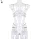 thumbnail image 1 of Conjunto de ropa interior de sujetador, tanga erótica, encaje hueco, lencería sexy para mujer, L, blanco Methold XX000112-09, 1 of 7