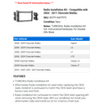 thumbnail image 2 of Metra TURBOKits Radio Installation Kit for 2004-2011 Chevy Malibu, Double DIN, Black, 2 of 2