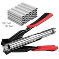 thumbnail image 2 of Kit de alicates para anillos de cerdo, alicates manuales para cercas con 2500 anillos de cerdo C20, abrazadera de sujeción con clip tipo C, alicates para cercas, grapadora de anillos en C, herramienta, 2 of 6