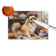 thumbnail image 3 of Tibetan Spaniel Fall Kitchen Pumpkins Glass Cutting Board Large 12 in x 15 in, 3 of 5