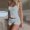 Silver, variant on Miqool Pajama Sets for Women 2 Piece Sleeveless Cami Tops and Shorts Lounge Set Soft Sleepwear Cute Printed Pj Outfits
