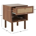 thumbnail image 3 of SAFAVIEH Silvanna Nightstand, Walnut/Natural Rattan (15.4 in. W x 16.2 in. D x 20.2 in. H), 3 of 13