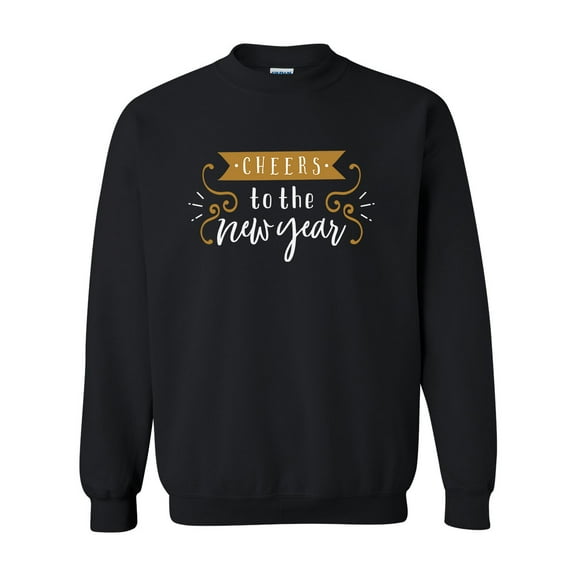 Cheers to the New Year Festive Unisex Adult Crewneck Sweatshirt-Black-small