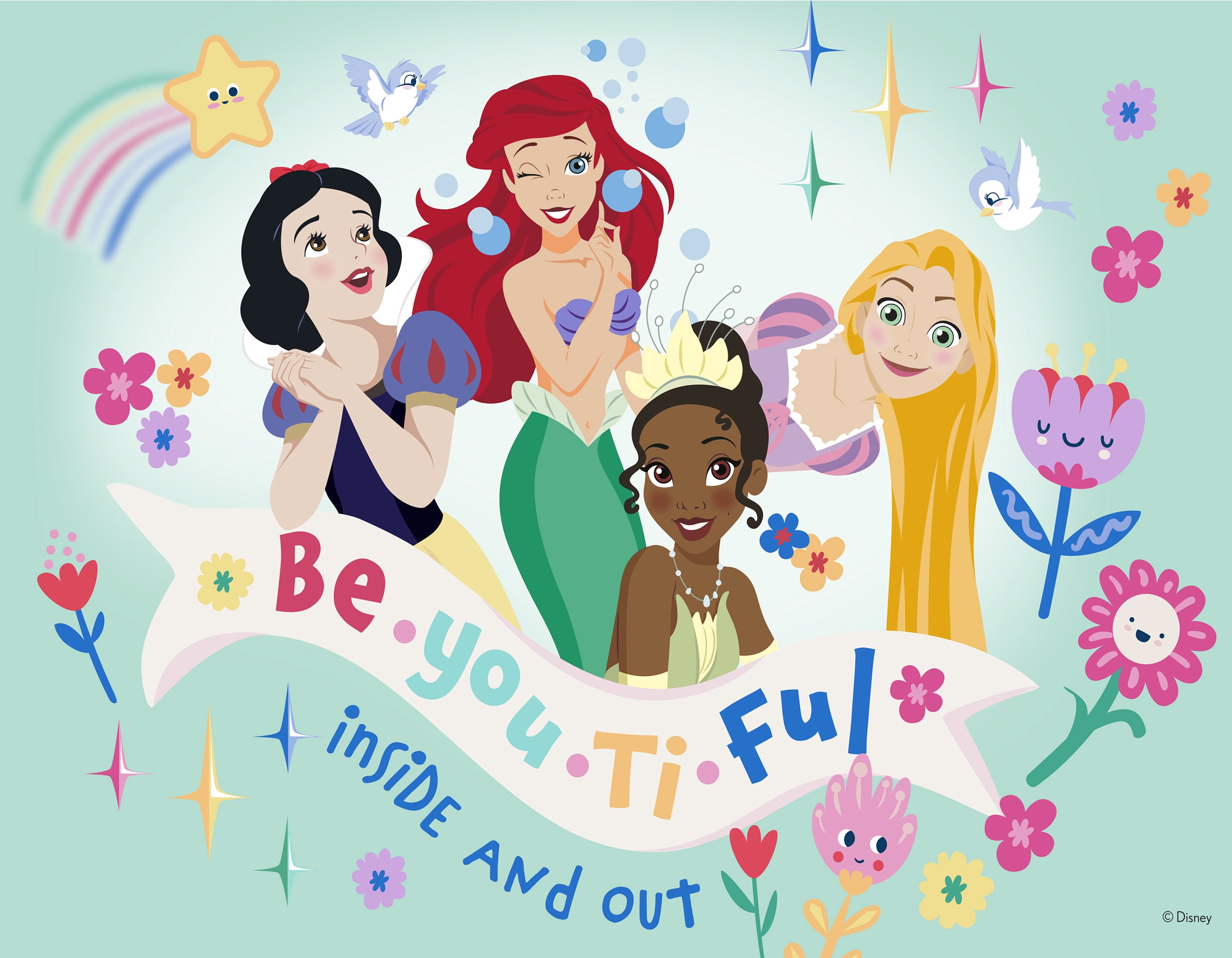 Ceaco Disney Princess Kids 4-in-1 Multipack Interlocking Jigsaw Puzzles for Children Ages 6+