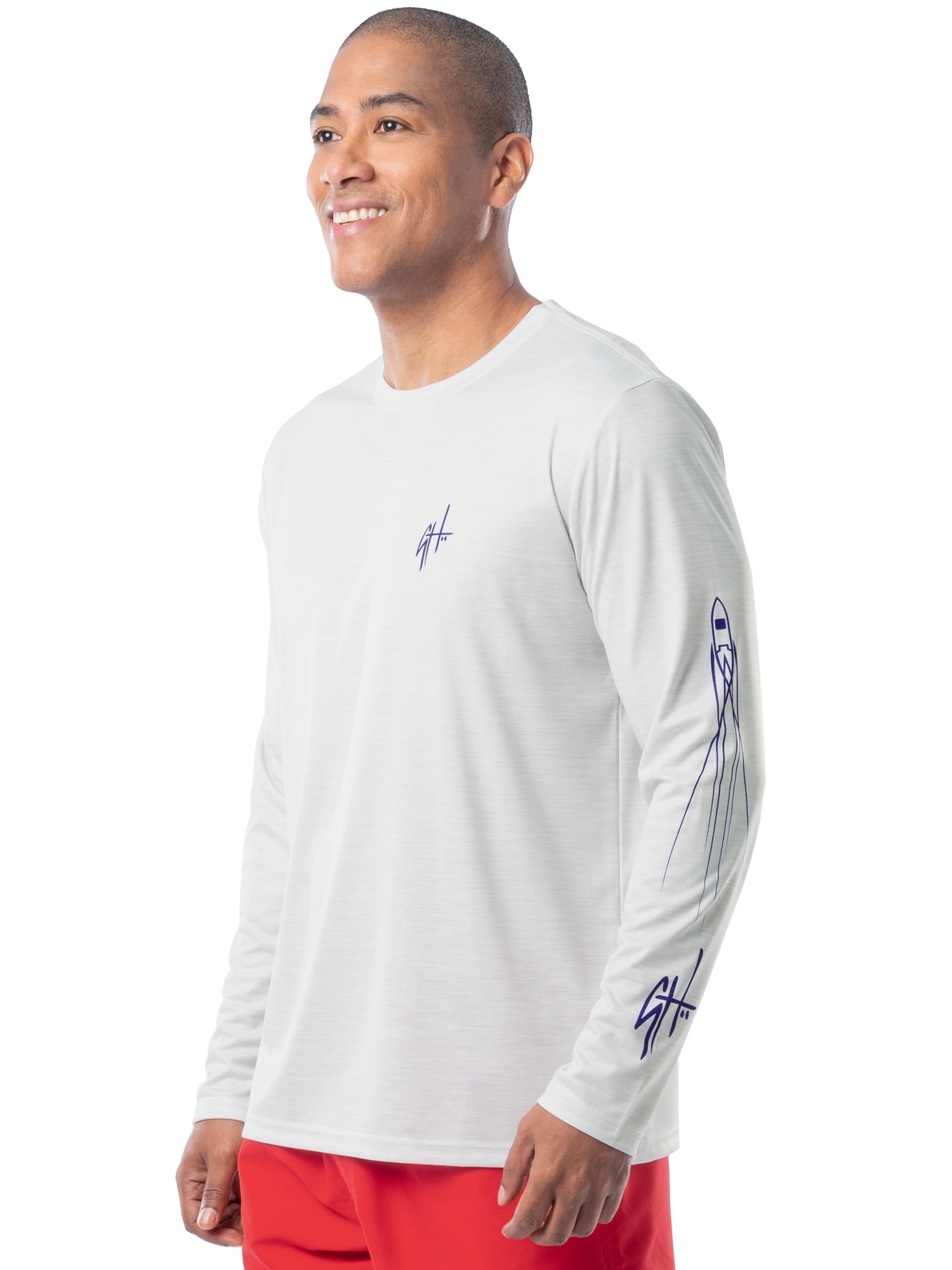 GH BY GUY HARVEY Men's Long Sleeve Performance Saltwater Fishing Shirt, Sizes:M-2XL