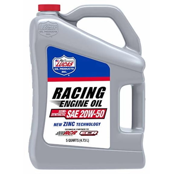 Lucas Oil 10378 Semi-Synthetic Racing Only Motor Oil SAE 20W-50 - 5 Quart