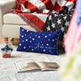 thumbnail image 2 of 4th of July Patriotic Throw Pillow Cover, 12 x 20 Inch Independence Memorial Day America Stars Cushion Case for Sofa Couch, 2 of 6