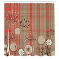 thumbnail image 2 of Ambesonne Flower Shower Curtain, Vintage Style Botany Art, 69"Wx70"L, Salmon Umber, 2 of 4