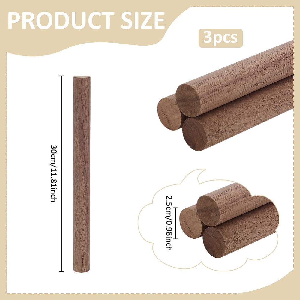 Black Walnut Wood Sticks Craft Sticks Tan 300x25mm DIY