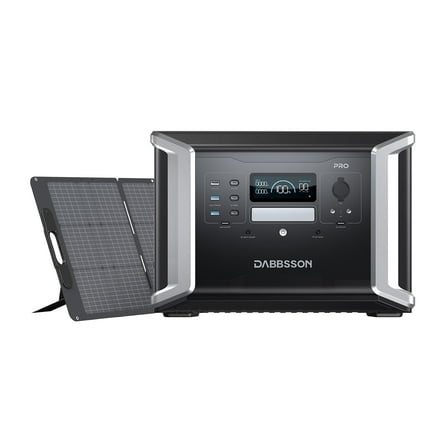 Dabbsson 1382Wh Solar Generator DBS1400 Pro with 210W Solar Panel, 2400W LFP(LiFePO4) Battery, Fast Charging, for Home Backup Power, Camping & RVs
