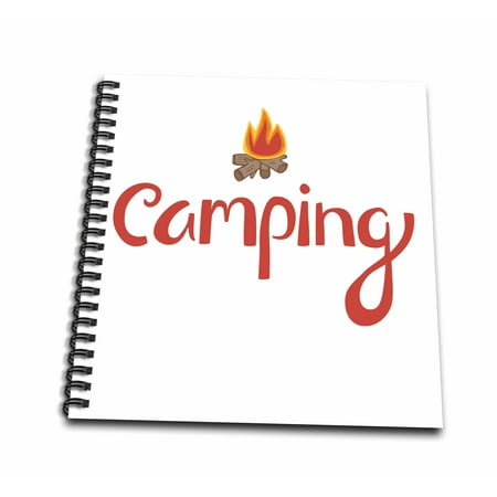 3dRose camping, picture of camp fire on a white background - Mini Notepad, 4 by 4-inch