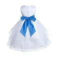 thumbnail image 3 of Ekidsbridal Satin Shimmering Organza White Flower Girl Dress Junior Pageant Wedding Bridesmaid Pretty Princess Christening Gown 4613S 6, 3 of 3