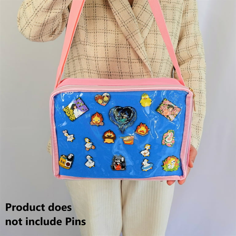 Multi-Color Ita Crossbody Bag and Multi-Color Insert, Ita Messenger Bag,  Window Bag, Pin Purse, Pin Display Bag, Ita Bags, Pin Trading Bag, Itabag,  Shoulder Ita Bag. 