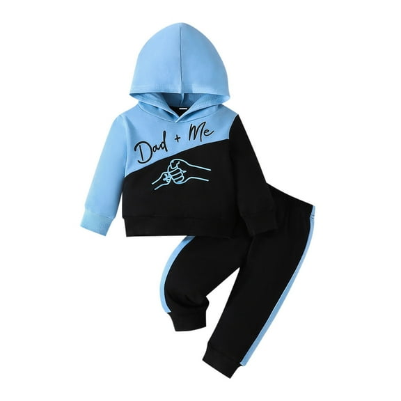 Zshosam Toddler Hoodie and Jogger Set Boys Boys Clothes 2pcs Little Boy Color Block Hoodie   Jogger Pants, Boys Fall Outfits Set Size 3 6 Months,(Blue 3-6 Months)