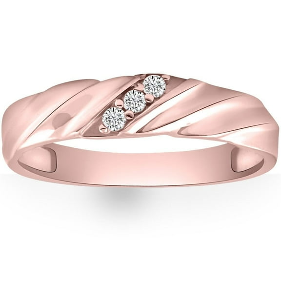 Pompeii VS Diamond 3-Stone Men's Wedding Band in White, Yellow, or Rose Gold Lab Grown
