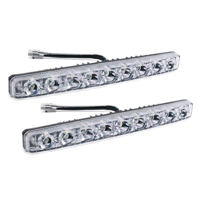 YIJINSHENG Coche Ajuste universal 9 LED Luces de circulación diurna LED de alta potencia Kit DRL Punto brillante extremo Lámpara antiniebla Xenón Blanco Accesorios para automóviles