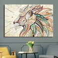 thumbnail image 2 of wall26 - Canvas Wall Art - Abstract Colorful Lion Head on Wood Effect Background - Giclee Print Gallery Wrap Modern Home Art Ready to Hang - 12x18 inches, 2 of 4
