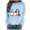Light Blue, variant on Women Cute Christmas Graphic Crewneck Sweatshirt with Snow and Sparkles Casual Holiday Party Pullover Top