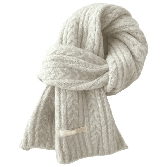 Scarf for Women Fall Fashion Shawl Wraps Fitness Neck Warmer Fleece Lined Gifts for Mom Soft Womens Scarves White