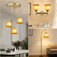 thumbnail image 2 of 1 Pack Amber Alabaster Glass Lampshade Replacement with Bell Shaped Glass Lamp Shade 1-5/8-inch Fitter Opening for E26 Base Lamp Cover for Light Fixtures Table Lamp Chandelier Pendant Wall Sconces, 2 of 8