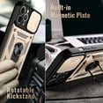 thumbnail image 4 of iPhone 12 Pro Max Case, Dteck [Military-Grade] [360 Ring Kickstand & Slide Camera Protector] Hybird Impact-Resistant Bumpers Cover Phone Case for Apple iPhone 12 Pro Max 6.7 inch, Gold, 4 of 4