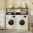 thumbnail image 2 of Washer Dryer Countertop with Shelves, Laundry Countertop with 2-Tier Shelf over Wooden Washer and Dryer with Non-Slip Pads, Laundry Room Organization and Storage 54"W x 27.5"D (Black-2-Tier), 2 of 8