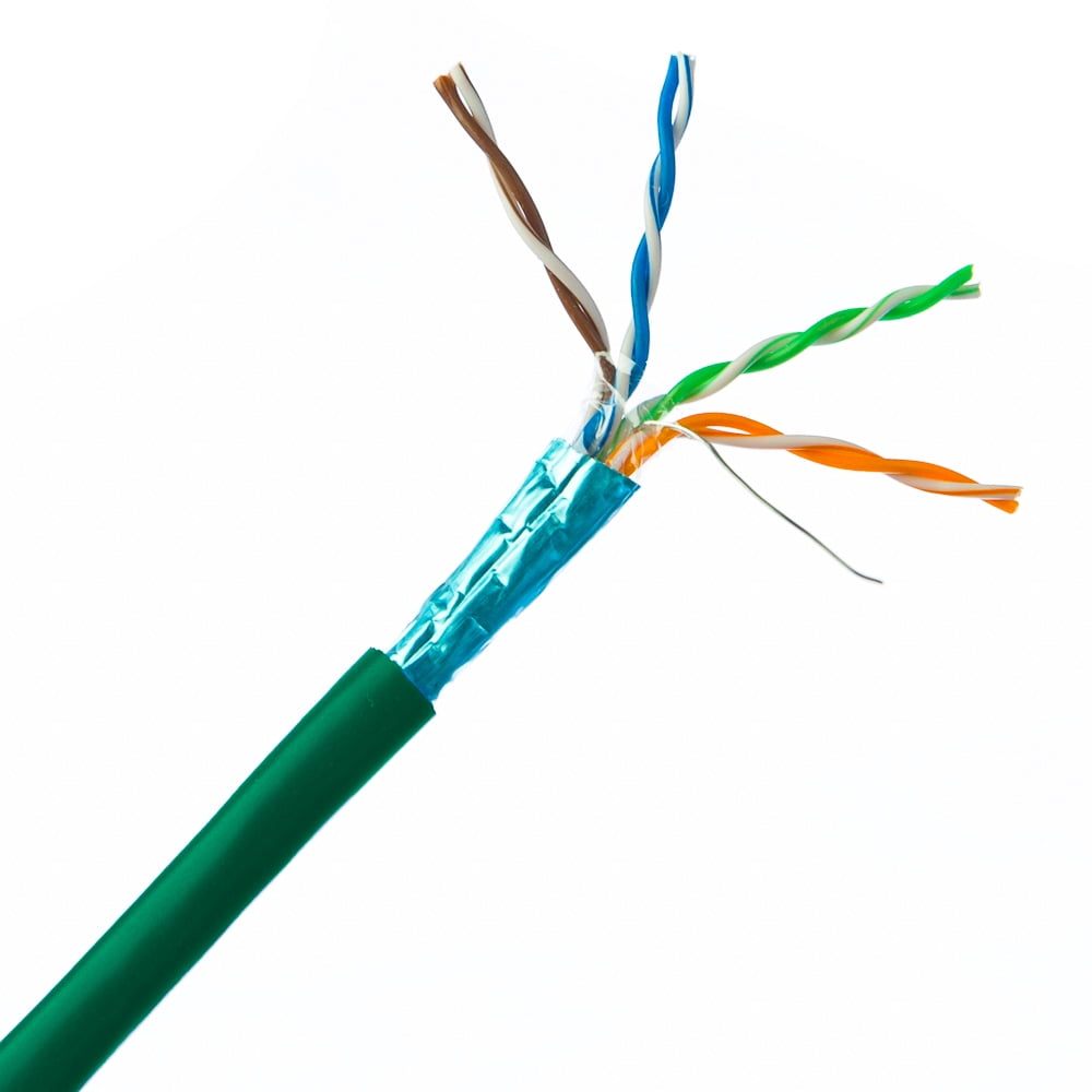 Pullbox Shielded Twisted Pair STP GOWOS Bulk Shielded Cat 5e Green Ethernet Cable 1000 Foot Solid 