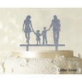 thumbnail image 1 of Wedding Cake Topper With Children Family Silhouette Cake Topper Cake Decorations Cake Color Option Available 6-7 Inches Wide, 1 of 1