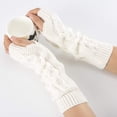 thumbnail image 2 of Kukuzhu Arm Warmers Y2K Grunge Rib Knit Arm Warmers Preppy Crochet Arm Sleeves Fingerless Gloves Emo Accessories, 2 of 6