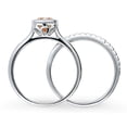 thumbnail image 4 of BERRICLE Sterling Silver Solitaire Wedding Engagement Rings 1.25 Carat Red Orange Bezel Set Cushion Cut Cubic Zirconia CZ Kaleidoscope Ring Set for Women, Rhodium Plated Size 6, 4 of 13