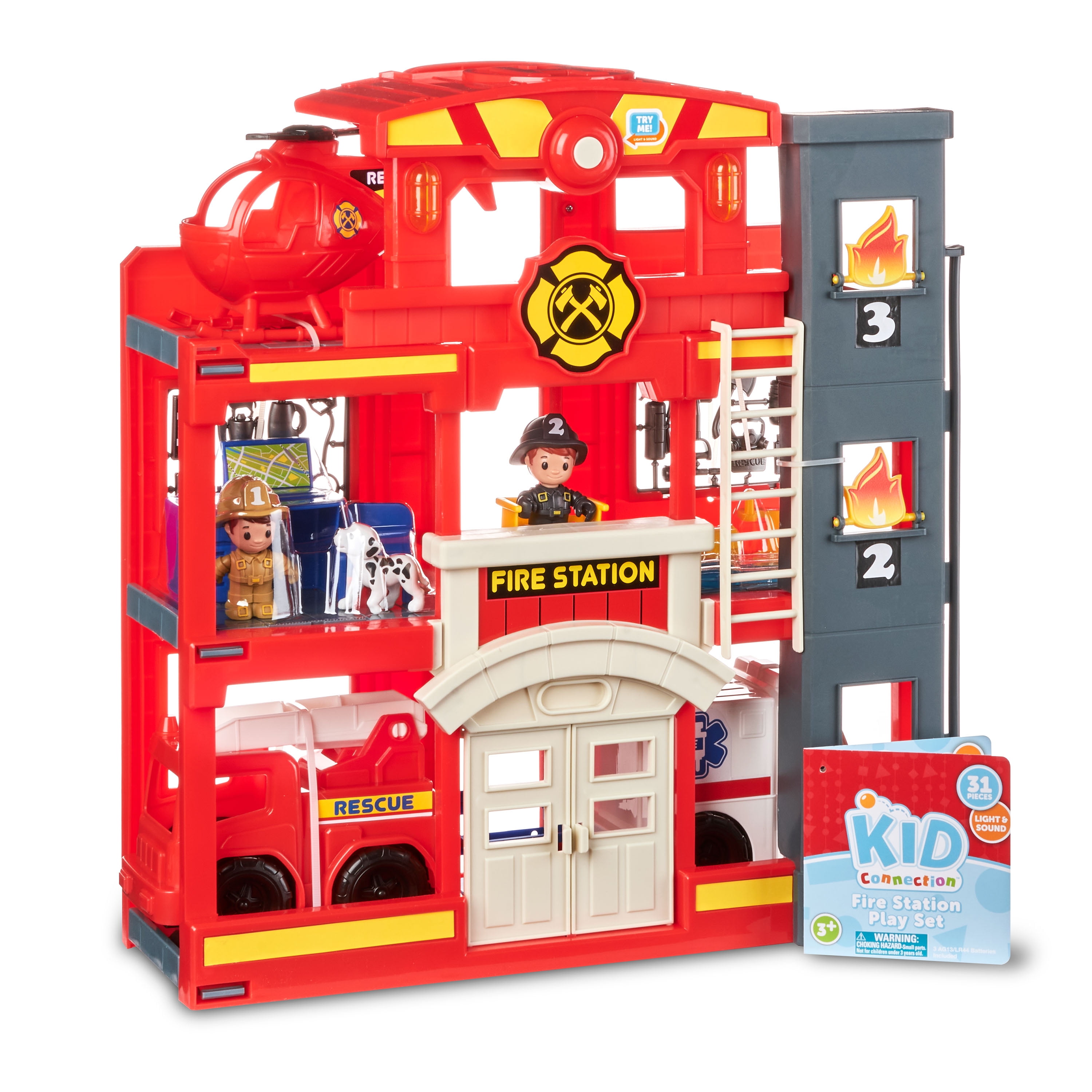 Kid Connection Fire Station Fire Vehicle Playset (31 Pieces) - Walmart.com