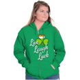 thumbnail image 4 of St Patricks Day Live Laugh Luck Zip Hoodie Sweatshirt Women Brisco Brands S, 4 of 5