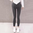 thumbnail image 4 of Gibobby Leggings con bolsillos dama Pantalones ajustables Head Legging Brace Double Casual Maternity Mujer Pantalones（Gris， XL), 4 of 5