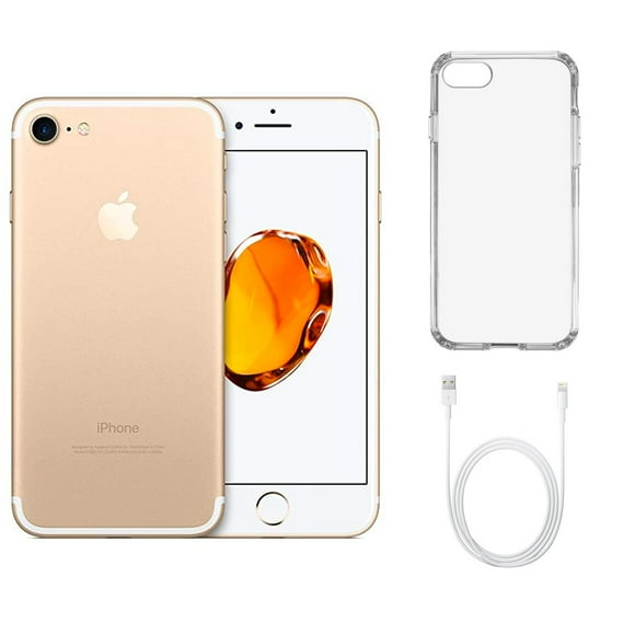Refurbished Apple iPhone 7 A1660 (Fully Unlocked) 32GB Gold (Grade A+) w/ Clear Phone Case