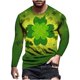 thumbnail image 1 of Camiseta de todos los días unisex para hombre Camiseta informal de manga larga con estampado gráfico en 3D del día de San Patricio Pompotops oipoqjl6677, 1 of 9