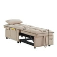 thumbnail image 7 of 4 in1 Multi-Function Single Sofa Bed,Tufted Pull out Sofa Bed with Adjustable Backrest and Pillows,Convertible Sofa Bed Couch with Storage Pockets,Taupe, 7 of 7