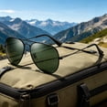 thumbnail image 5 of GJX Aviator Large Metal Sunglasses -Green Sunglasses for Women Size-55 (Crystal Green Polarized), 5 of 7
