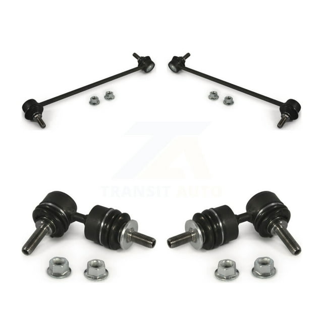 Front Rear Suspension Link Kit for Car Mazda 3 5 Sport - Left Right Side (Driver Passenger) K72-100820. Includes two front and two rear stabilizer bar link kits with visible metal studs and mounting hardware. Designed for automotive replacement parts, it fits Mazda 3 Sport (2009), Mazda 3 Naturally Aspirated (2007-2009), Mazda 5 (2006-2010, 2012-2017), and Mazda 3 (2004-2006). Features a TQ USA-engineered powdered metal gusher bearing design for reduced friction and enhanced durability.