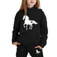thumbnail image 3 of Tiijoy Toddler Girls Outfits Horse Print Pullover Hoodie Joggers Set, Sizes 2-3T, 3 of 3
