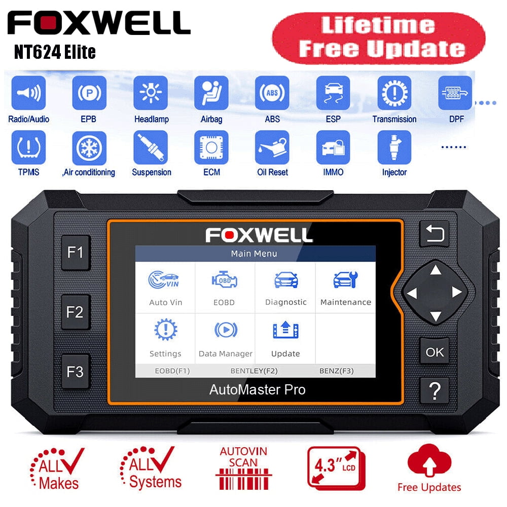 All System Scanner OBD2 Code Reader Diagnostic EPB Oil Reset Foxwell NT624 Elite 