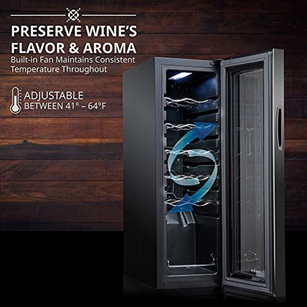 IVATION 12-Bottle Wine Cellar Refrigerator Black