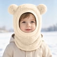 thumbnail image 6 of Wxirdrow Infant Toddler Beanie Kint Hat Baby Boys Girls /Winter Baby Warmth Adding CuteEared Hooded Windproof Hat Scarf Cap Beige,6-36 Months, 6 of 9