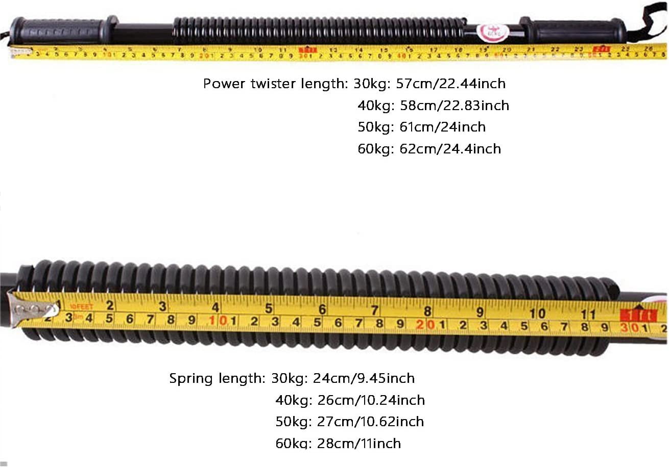 HAOYING Black 90 KG / 198 LB Dual Spring Power Twister Bar, Super Heavy Duty Arm and Chest Builder Strengthener(90KG)